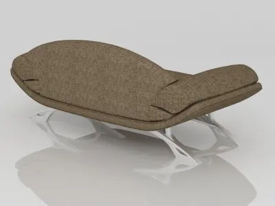 Sofa 3d model modern with chrome legs 3D model