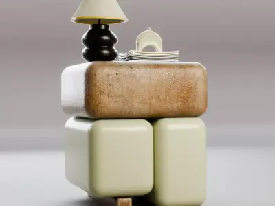 Modern Drawer Unit Low-poly 3D model