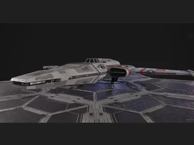 Rebel special forces star ship Low-poly 3D model