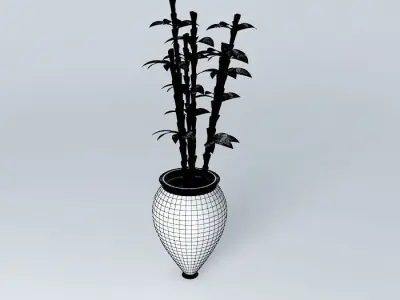 vase with bamboo decoration Free 3D model