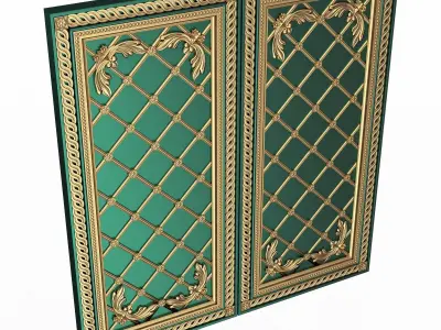 Backgammon Set 03 Green Low-poly 3D model