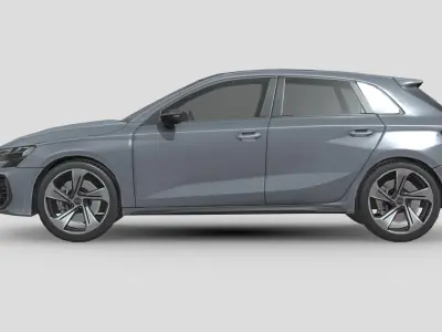Audi S3 Sportback 2025 Low-poly 3D model