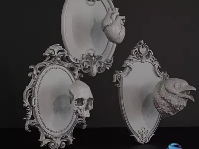 Gothic Wall Frame Set - 20cm STL - Commercial License 3D print model