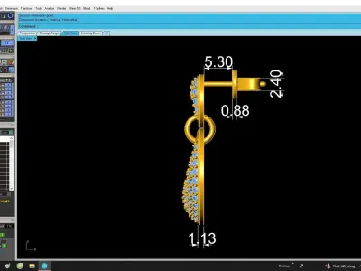 6087 Korean Luxury Diamond Earrings 3D print model