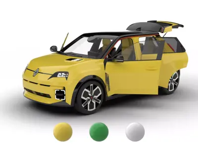 Renault 5 E-Tech 2025 HQ 3d model 3D model