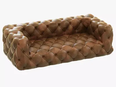 Restoration Hardware Soho Tufted Leather Sofa 3D model