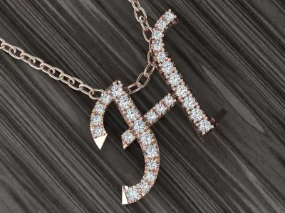 Jewelry Alphabet Pendant H 3D print model