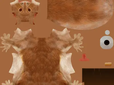 Squirrel Rigged and Textured Low-poly 3D model