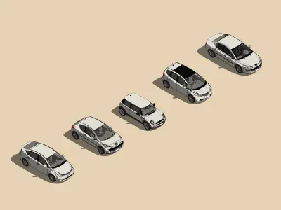 Revit HQ Car Pack Low-poly 3D model