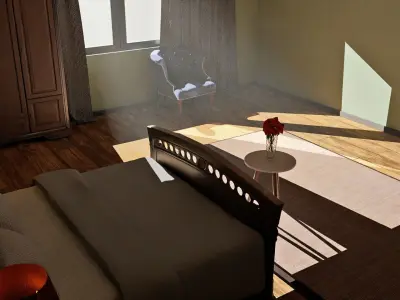Realistic Bed room Interior 3D model