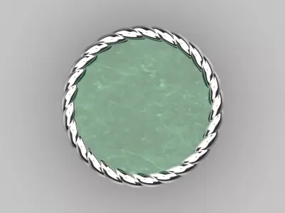 Round stone STL 3D ring with Braided Shank model gr0088 3D print model