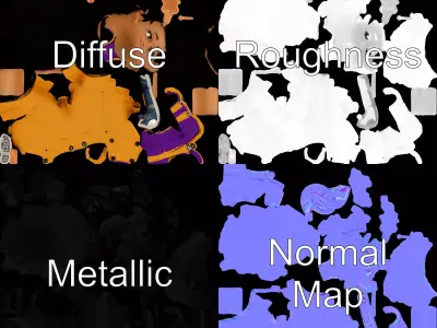 Joyful Character in Overalls model pack Low-poly 3D model