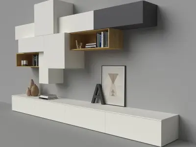 Slim 88 TV media unit composition by Dall Agnese 3D model