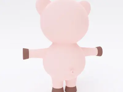 Pig cartoon animal 3d model  3D model