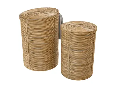 Laundry baskets Chaka Nature rattan 3D model
