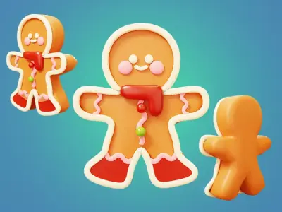 Gengerbread Low-poly 3D model