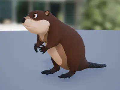 Cartoon small animals pack Low-poly 3D model