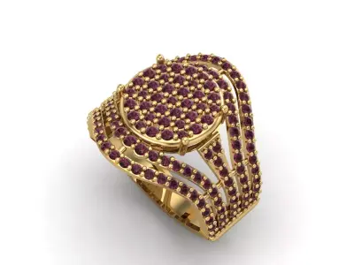 Womens Rings With Stone Ring Ready STL 3DM Models Rings women 3D print model