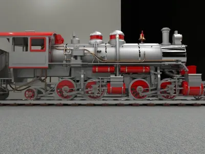 Little River Railroad 126 steam locomotive train Free 3D model