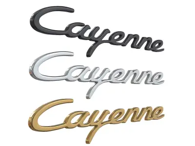 Cayenne nameplate Porsche  3D print model