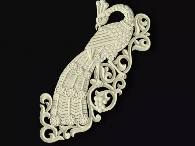 Central decor ornament for furniture 3D model 1057