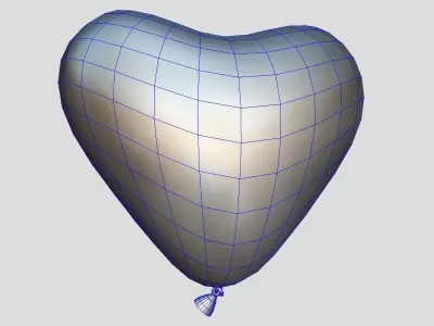 Balloon Heart Low-poly 3D model