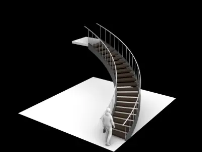 Spiral Staircase v6 Architectural Stairs 90 3D model