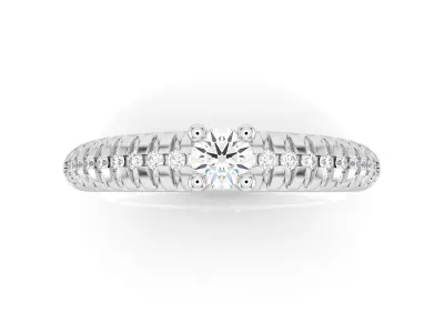 D-1835 diamond engagement ring gold 3D print model