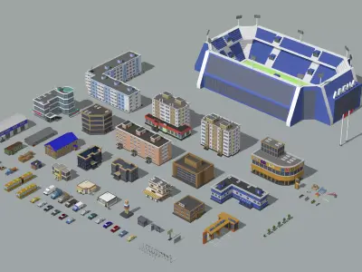 Megapolis set garage 3D model