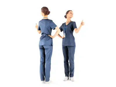 Surgical nurse 42 Low-poly 3D model