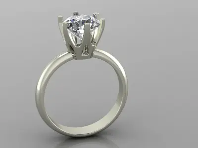Solitaire ring 3D print model