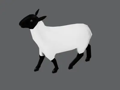 Low Poly Rigged Sheep 3D Model Low-poly 3D model