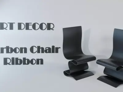 Art Decor - Carbon Chair - Ribbon Low-poly 3D model