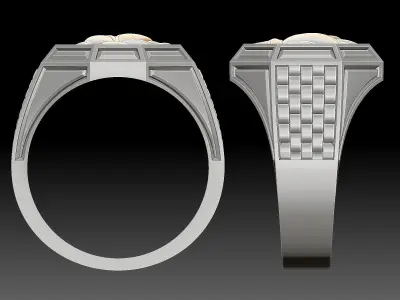 Lotus man ring Sculpture jewelry Gold  3D print model