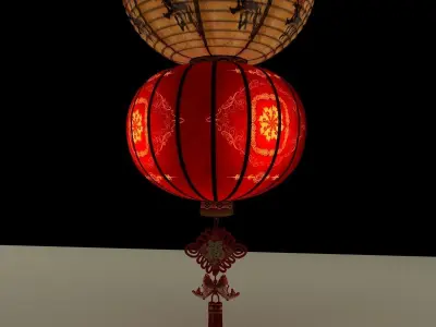 Chinese red lantern  3D model 37