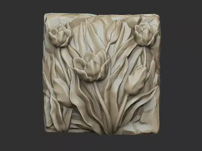 The Tulip flowers in the rock version 2 3D print model