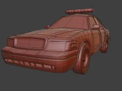 lowpoly 3d police car Low-poly 3D model