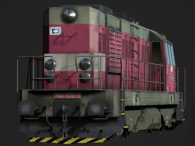 Locomotive T 742 Low-poly 3D model