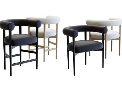 Crate Barrel Mazz Counter Stool and Dinning Chair 3D Model Collection