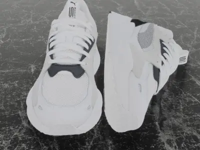 Puma 3D Shoes - White - Black - RS Series Low-poly 3D model