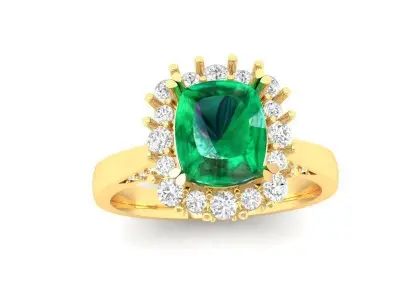 Luxury Gemstone Halo Ring for Women 479 3D print model