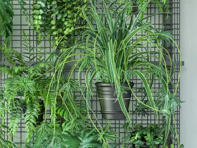 Wall Grid Plant Pot 4 3D model