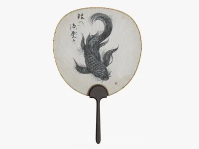 Japanese Fan Uchiwa Low-poly 3D model
