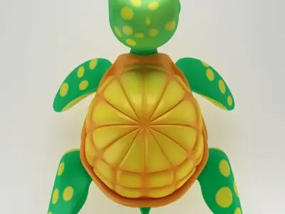 Aquatic turtle toon 3d model 3D model
