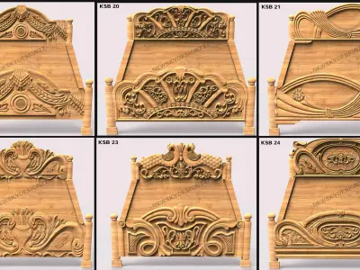 30 Luxury Bed carving Collection 3D model 3D print model