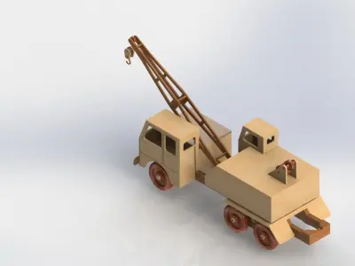 Truck toy with crane Free 3D model