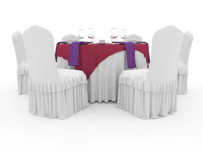 Banquet Table and Chair 24 3D model