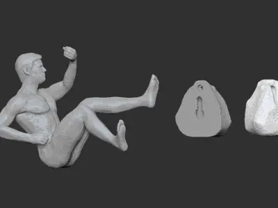 Climber statue wall hanging ornament 3D print model