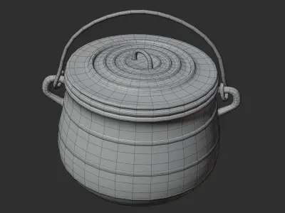 Stylized Fantasy Cauldron Game Ready 3D Asset Low-poly 3D model