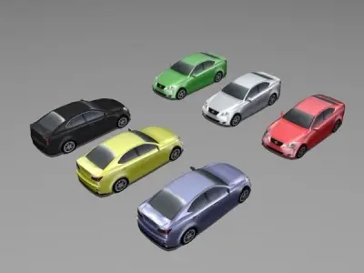 Lexus IS 250 Low-poly 3D model